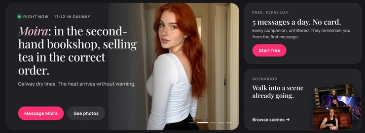 Screenshot of the EroLove homepage, supplied by the company